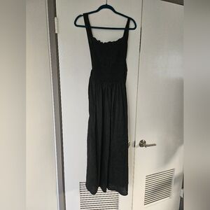 Black linen dress